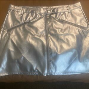 TARGET silver faux leather skirt, size 14 worn ONCE